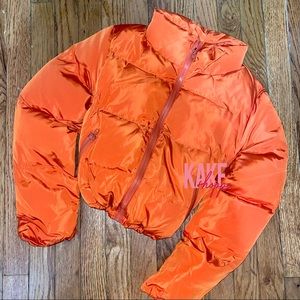 Kake Shoppe - Bubble Puffer Crop Bomber Jackets